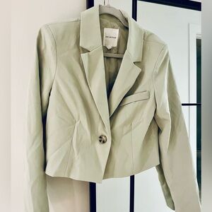 Aves Les Filles Cropped Spring Mint Green Blazer